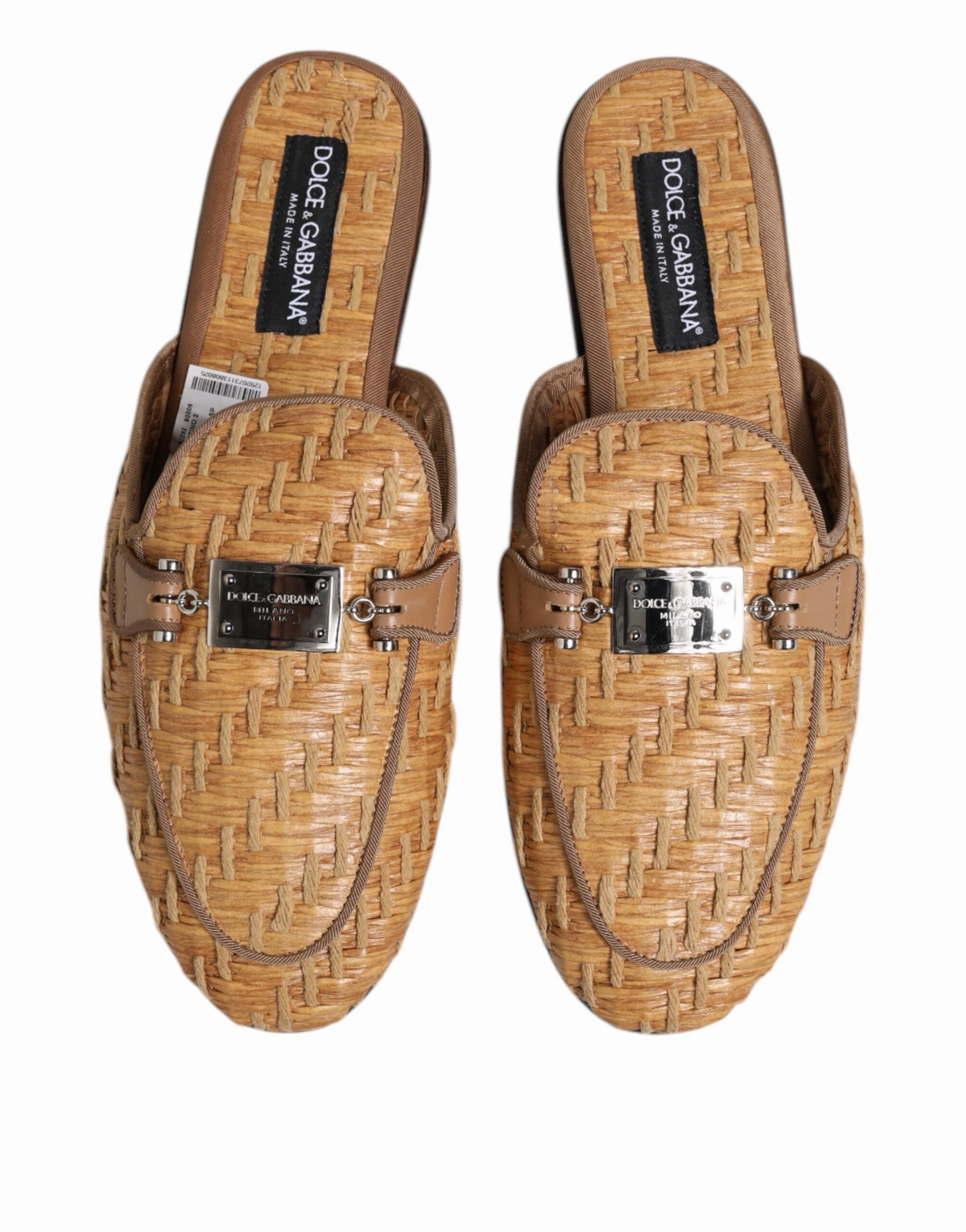 Dolce & Gabbana Rattan Flat Mule Men Sandals Men's Shoes
