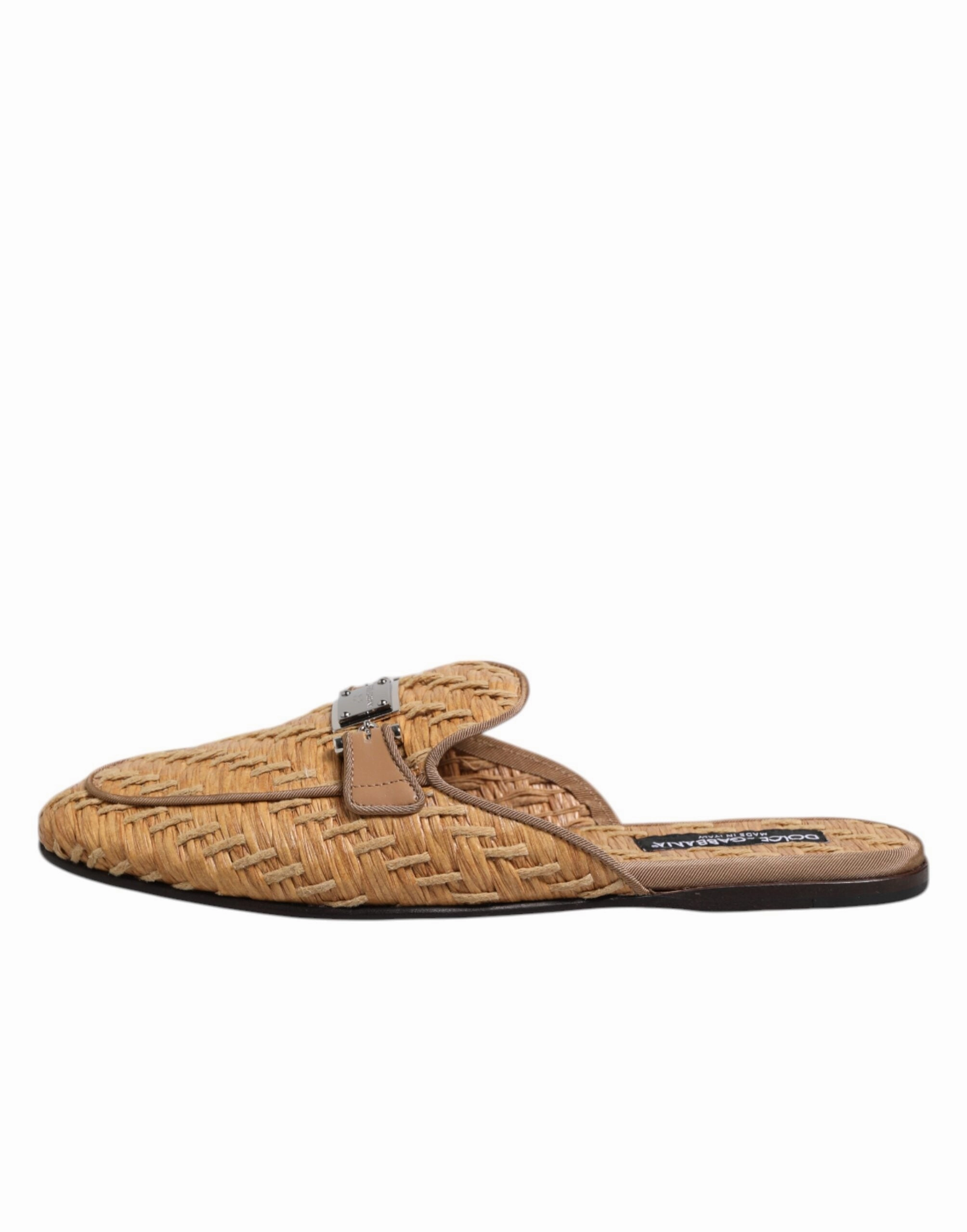 Dolce & Gabbana Rattan Flat Mule Men Sandals Men's Shoes