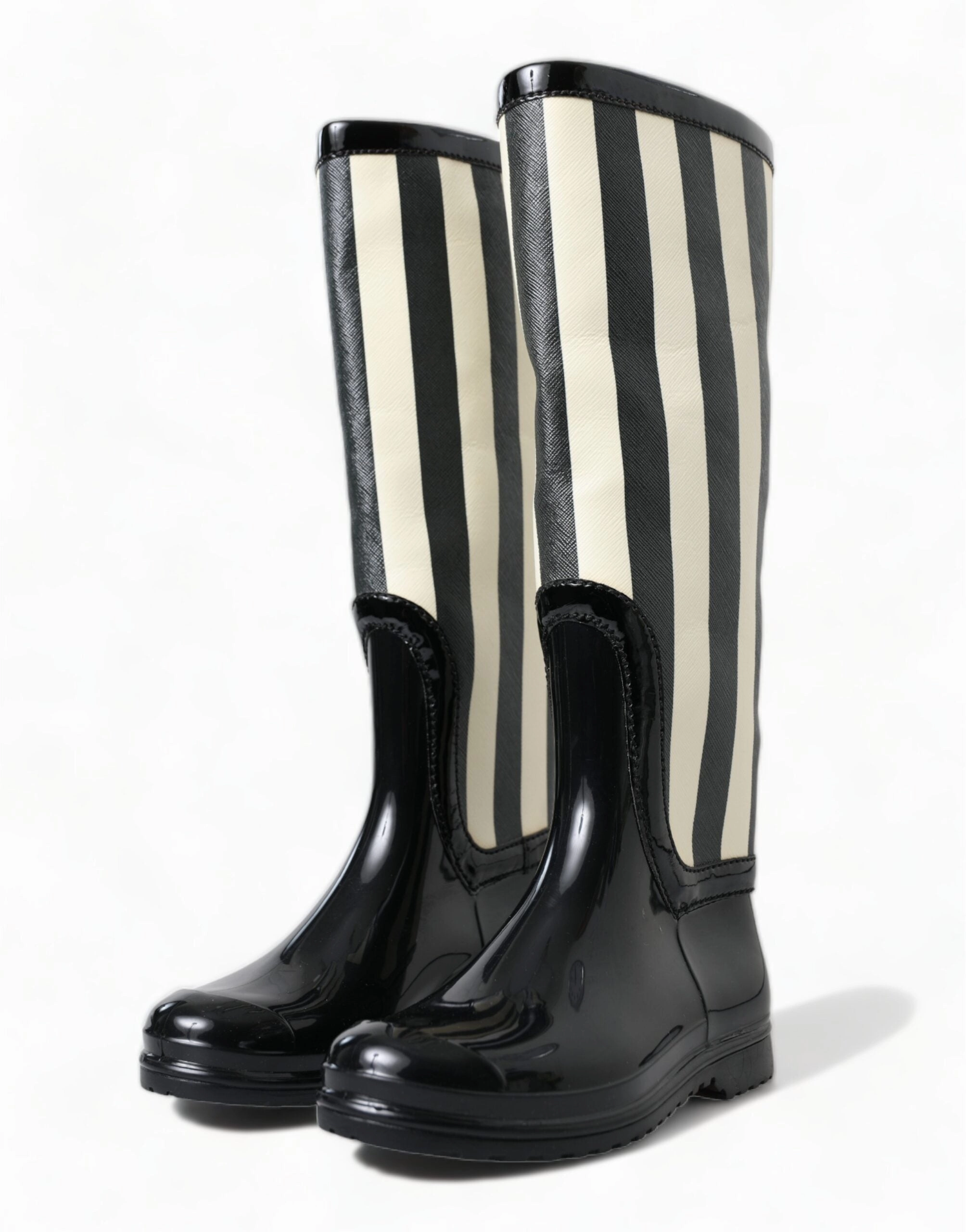 Dolce & Gabbana Striped Knee High Women's Boots