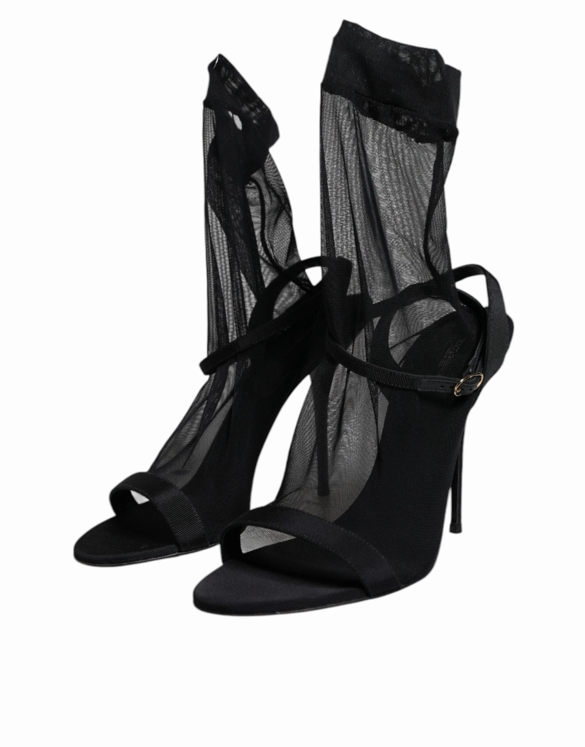 Dolce & Gabbana Tulle Stretch Heels Sandals Women's Shoes (Pre-Owned)