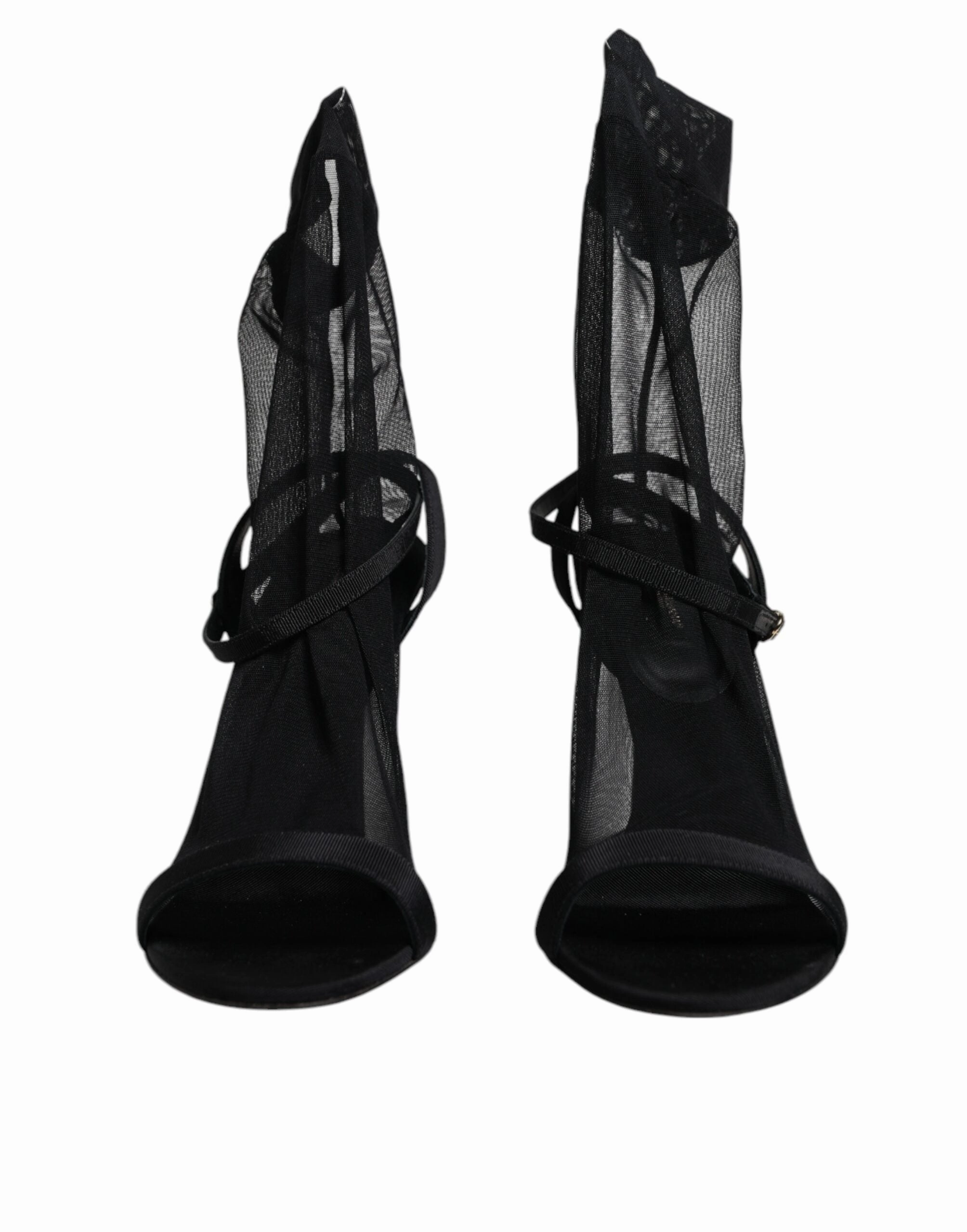 Dolce & Gabbana Tulle Stretch Heels Sandals Women's Shoes (Pre-Owned)