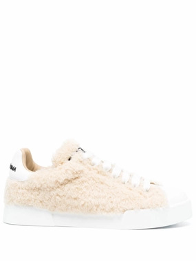 Dolce & Gabbana Women's Leather Sneakers With Embossed Logo Online store for Womens Sneakers