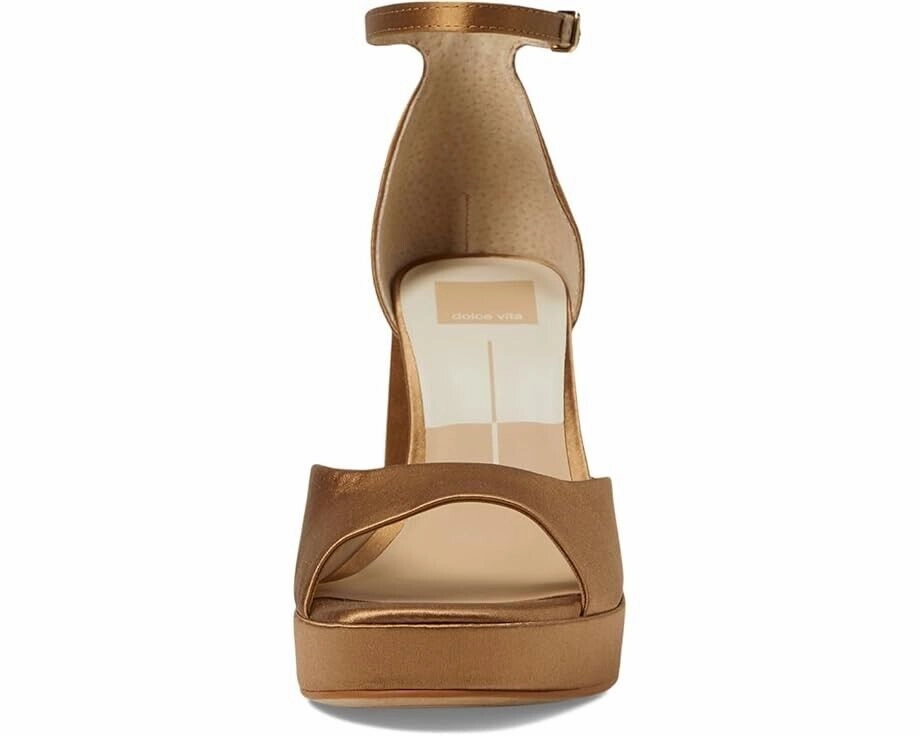 Dolce Vita Pandro Sandal Women's 9.5 Brown Leather Ankle Strap Block Heel ZPO904