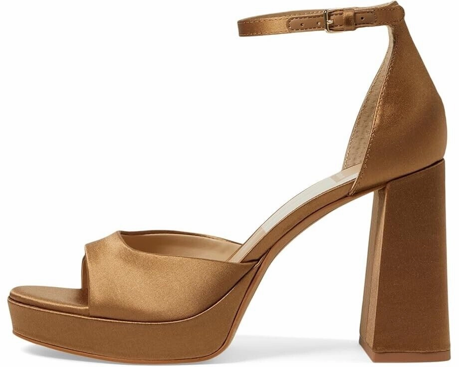 Dolce Vita Pandro Sandal Women's 9.5 Brown Leather Ankle Strap Block Heel ZPO904