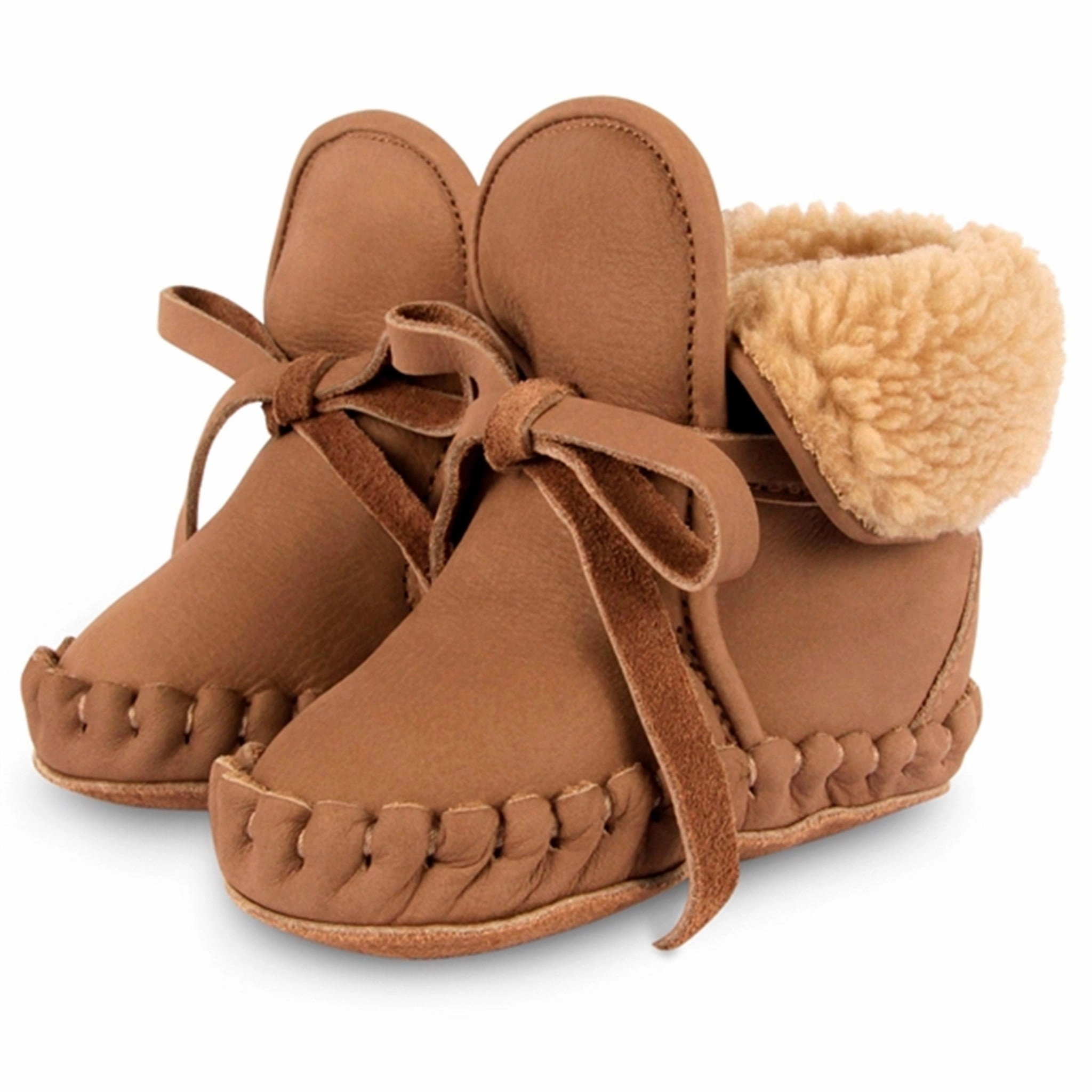 Donsje Baby Jaya Lining Truffle Nubuck House Slippers for Kids on sale