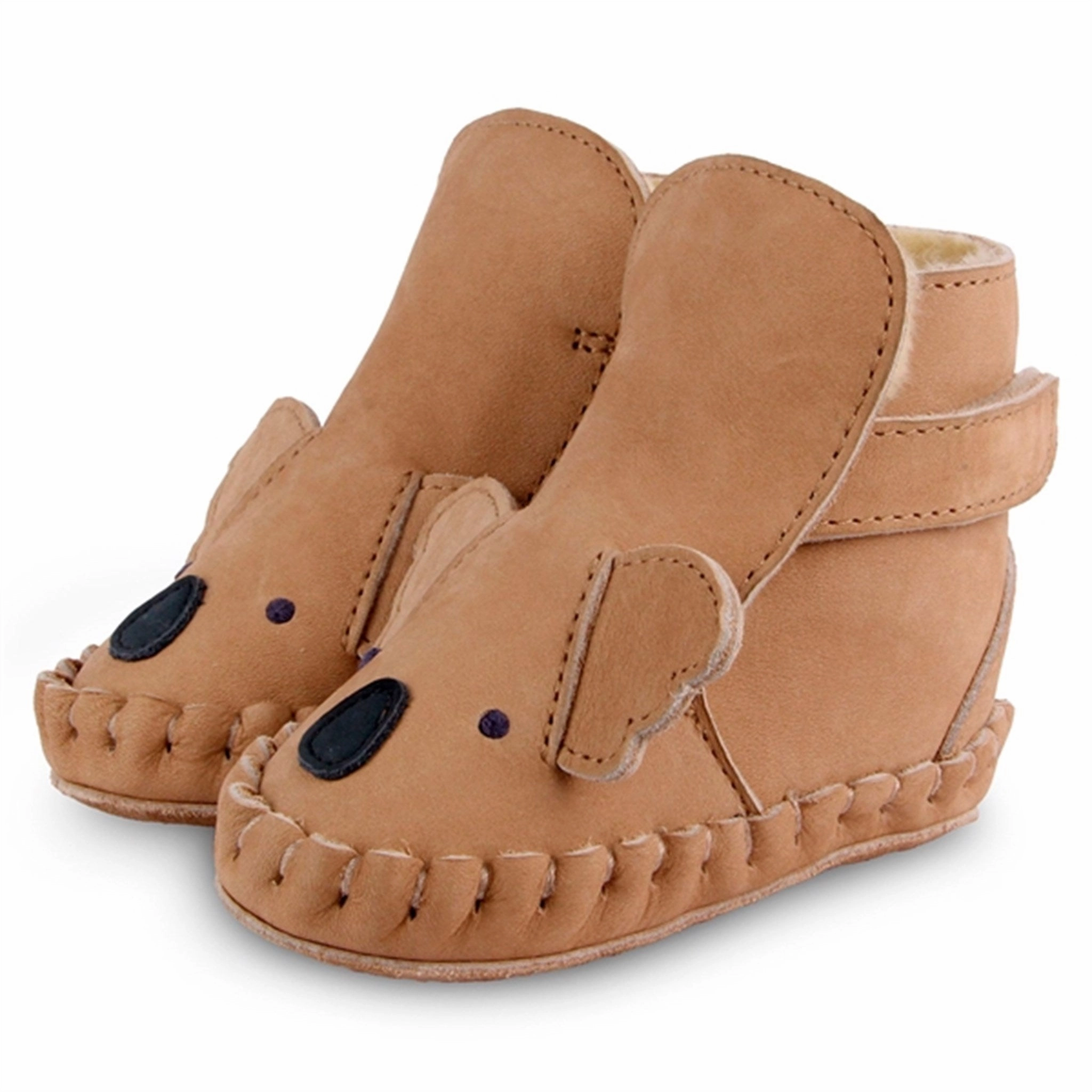 Donsje Baby Kapi Classic Lining Koala Truffle Nubuck House Slippers for Kids on sale