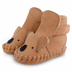 Donsje Baby Kapi Classic Lining Koala Truffle Nubuck House Slippers for Kids on sale