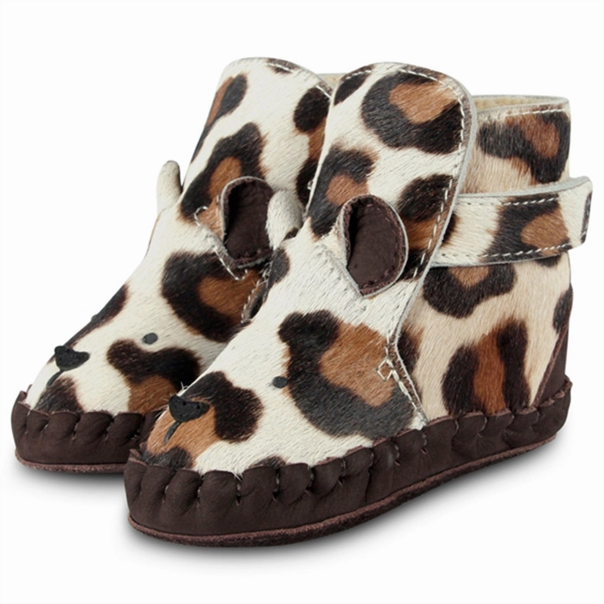 Donsje Baby Kapi Exclusive Lining Jaguar Spotted House Slippers for Kids on sale