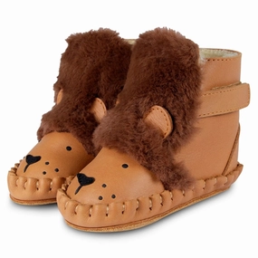 Donsje Baby Kapi Exclusive Lining Leo Camel House Slippers for Kids on sale