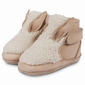 Donsje Baby Richy Lining Bunny Off White Curly House Slippers for Kids on sale