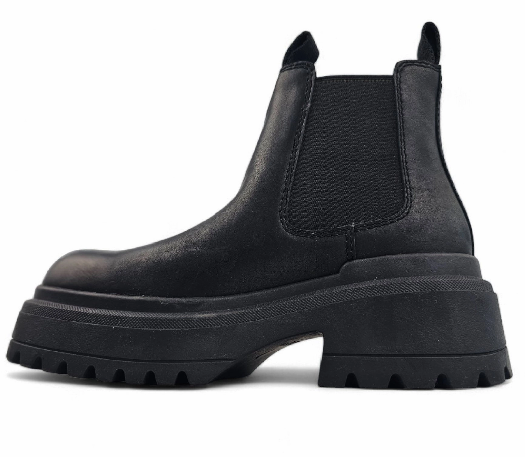 Dopamine - Women's Black Slip On Leather Chelsea Boots