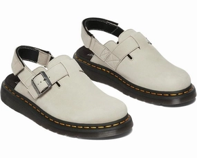 Dr. Martens Jorge II Sandals Men's US 9 Gray Leather Slingback Mule KHD1416 Discount Mens Beach Sandals
