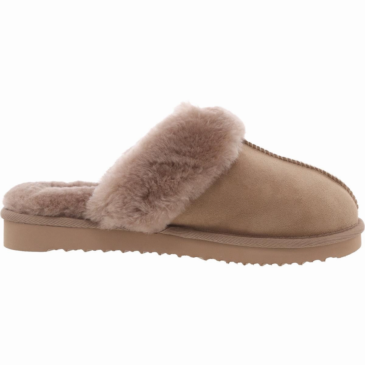 Driftwood Womens Faux Fur Lined Man Made Scuff Slippers