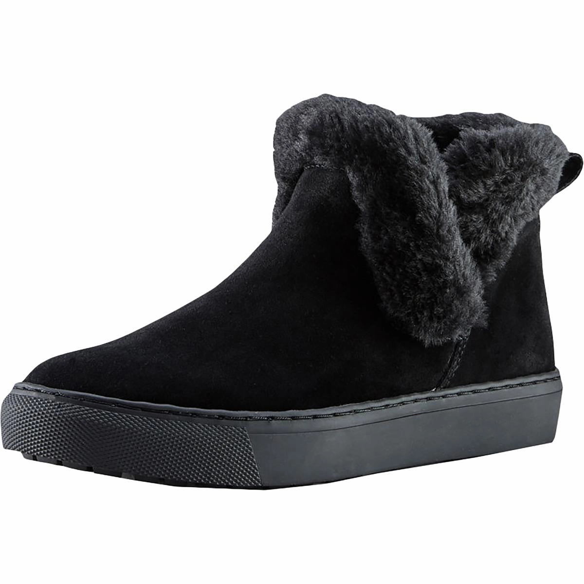 Duffy Womens Faux Leather Faux Fur Trim Ankle Boots