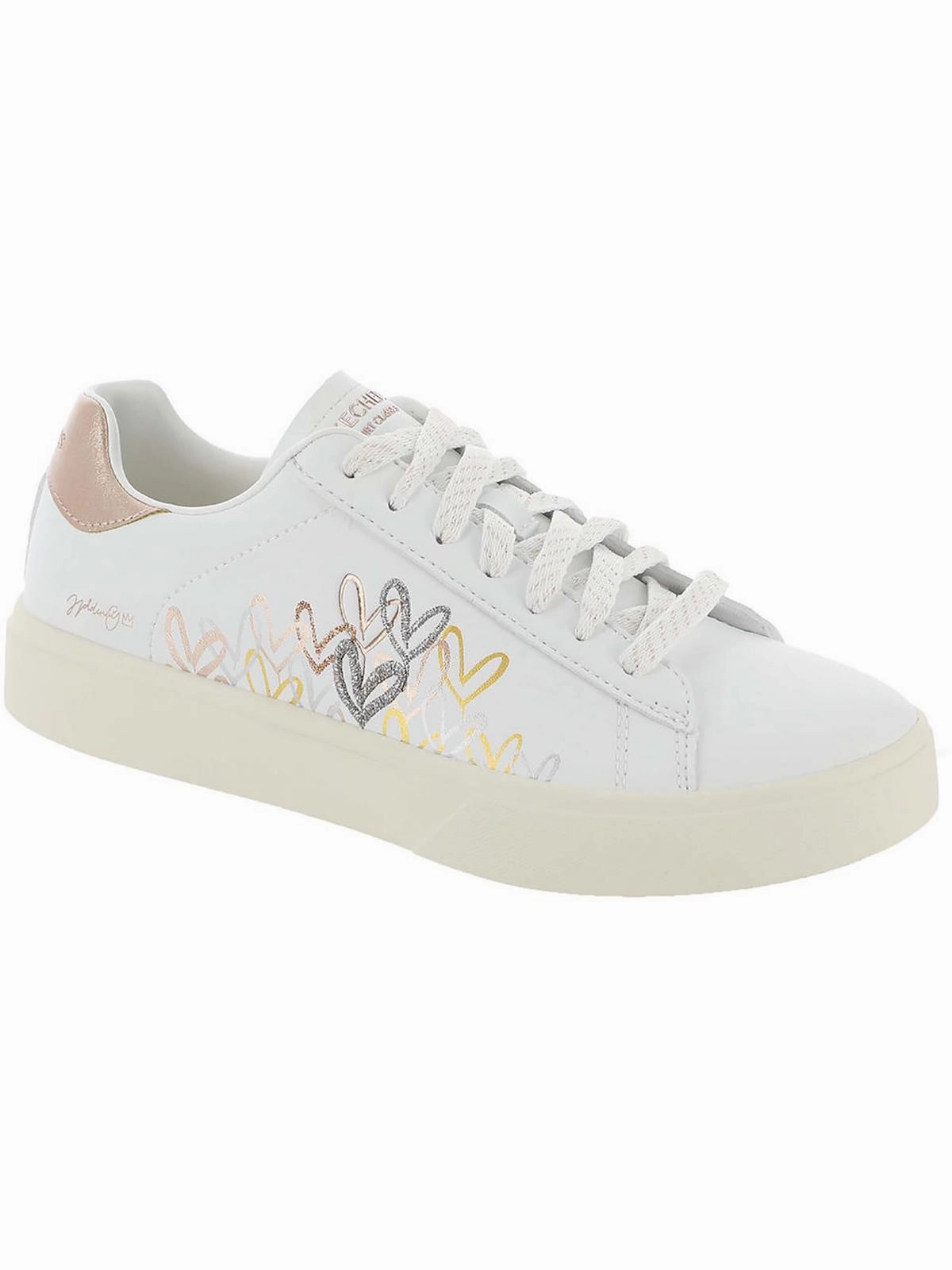 Eden LX-Gleaming Hearts Womens Padded Insole Faux Leather Casual And Fashion Sneakers Fashion Womens Sneakers outlet