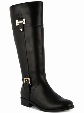 Edenn Womens Faux Leather Riding Knee-High Boots Womens Dress Boots for less