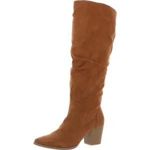 Elviss Womens Zipper Faux Suede Knee-High Boots Womens Boots clearance deals