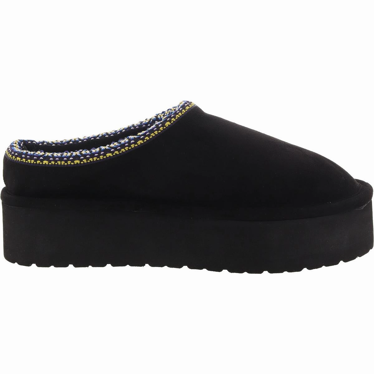Elyse Womens Faux Fur Lined Platform Scuff Slippers