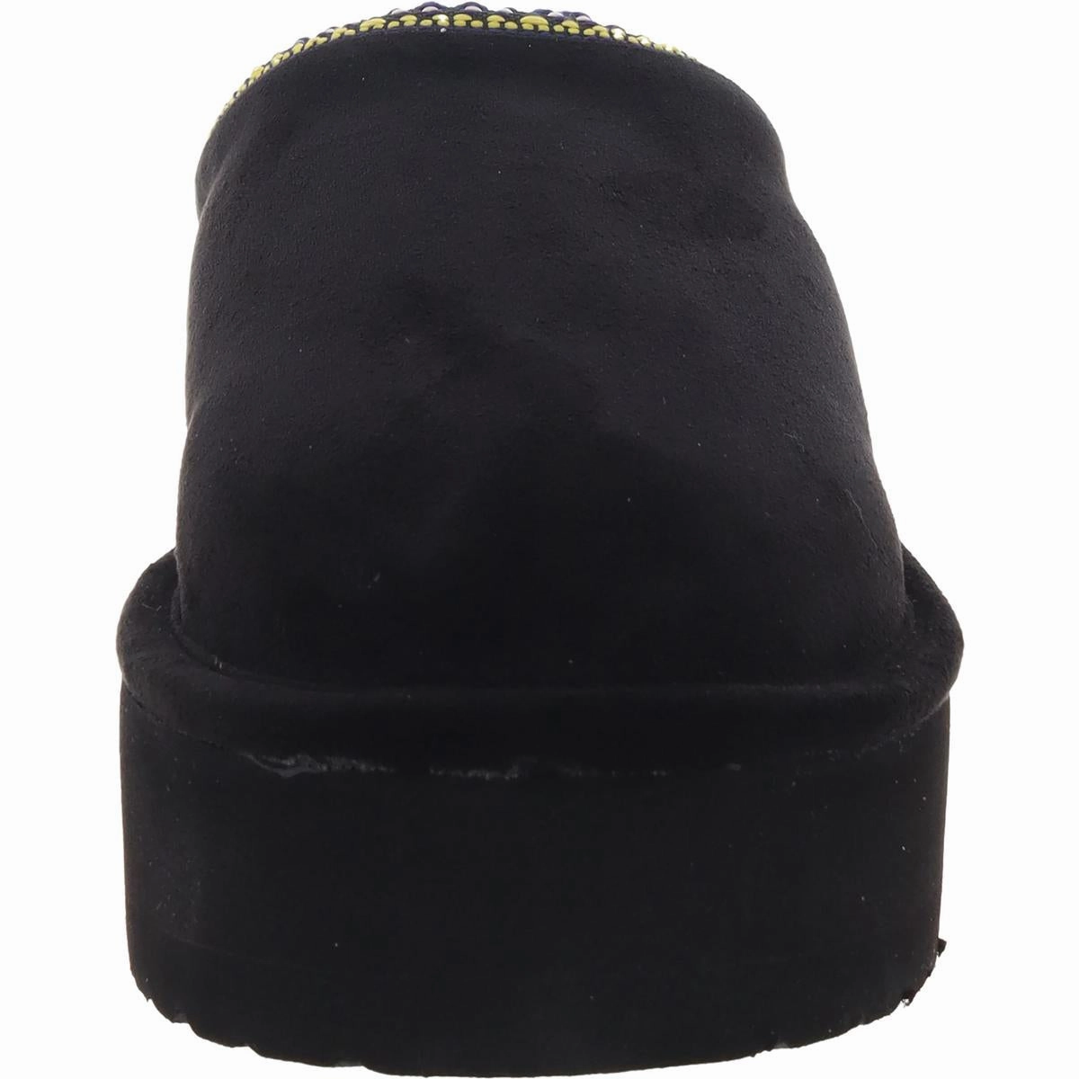 Elyse Womens Faux Fur Lined Platform Scuff Slippers