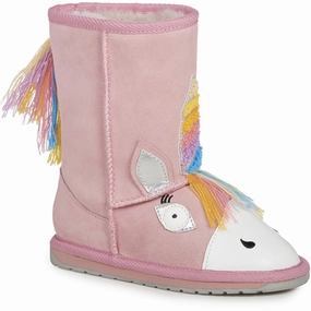 EMU Australia Magical Unicorn Boots Pale Pink Teddy Boots for Kids online deal