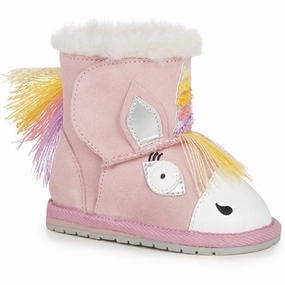 EMU Australia Magical Unicorn Walker Booties Pale Pink Teddy Boots for Kids online deal