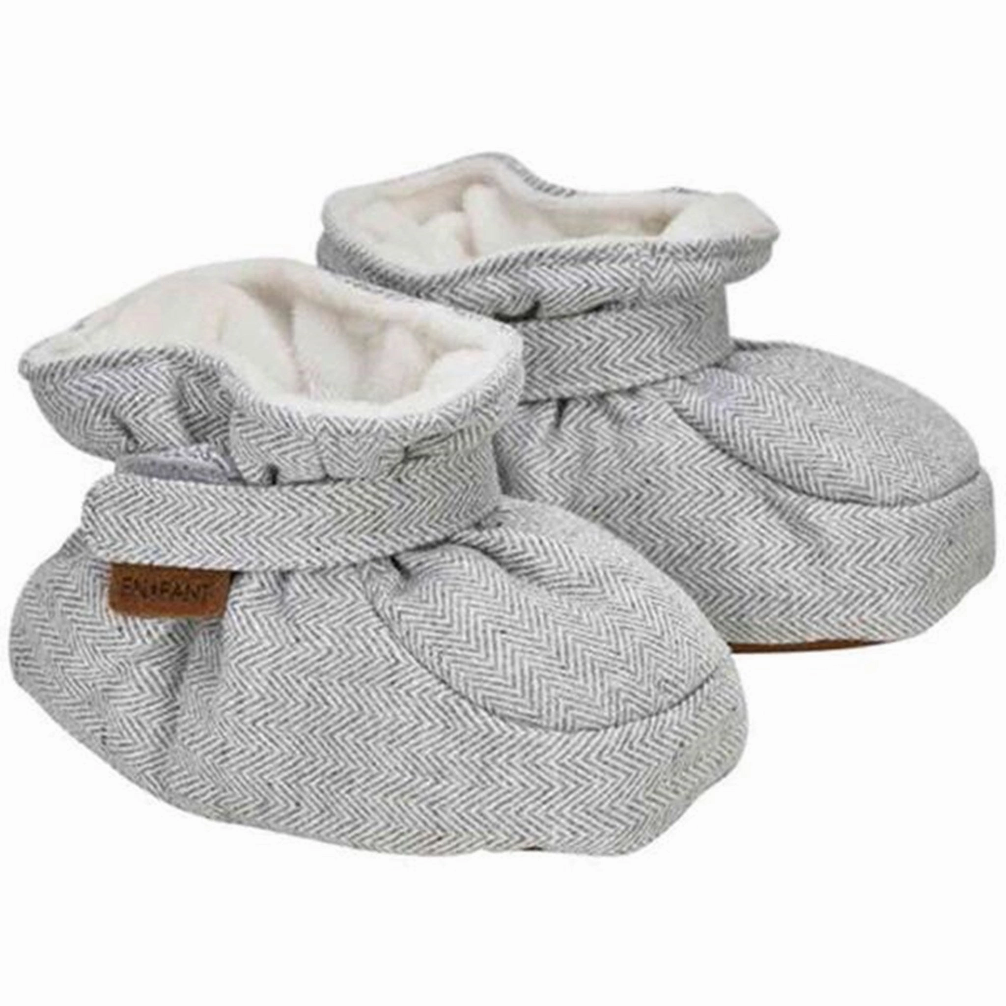 En Fant Baby Slippers Grey Melange House Slippers for Kids on sale