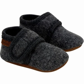 En Fant Baby Wool Slippers Dark Grey Melange House Slippers for Kids on sale
