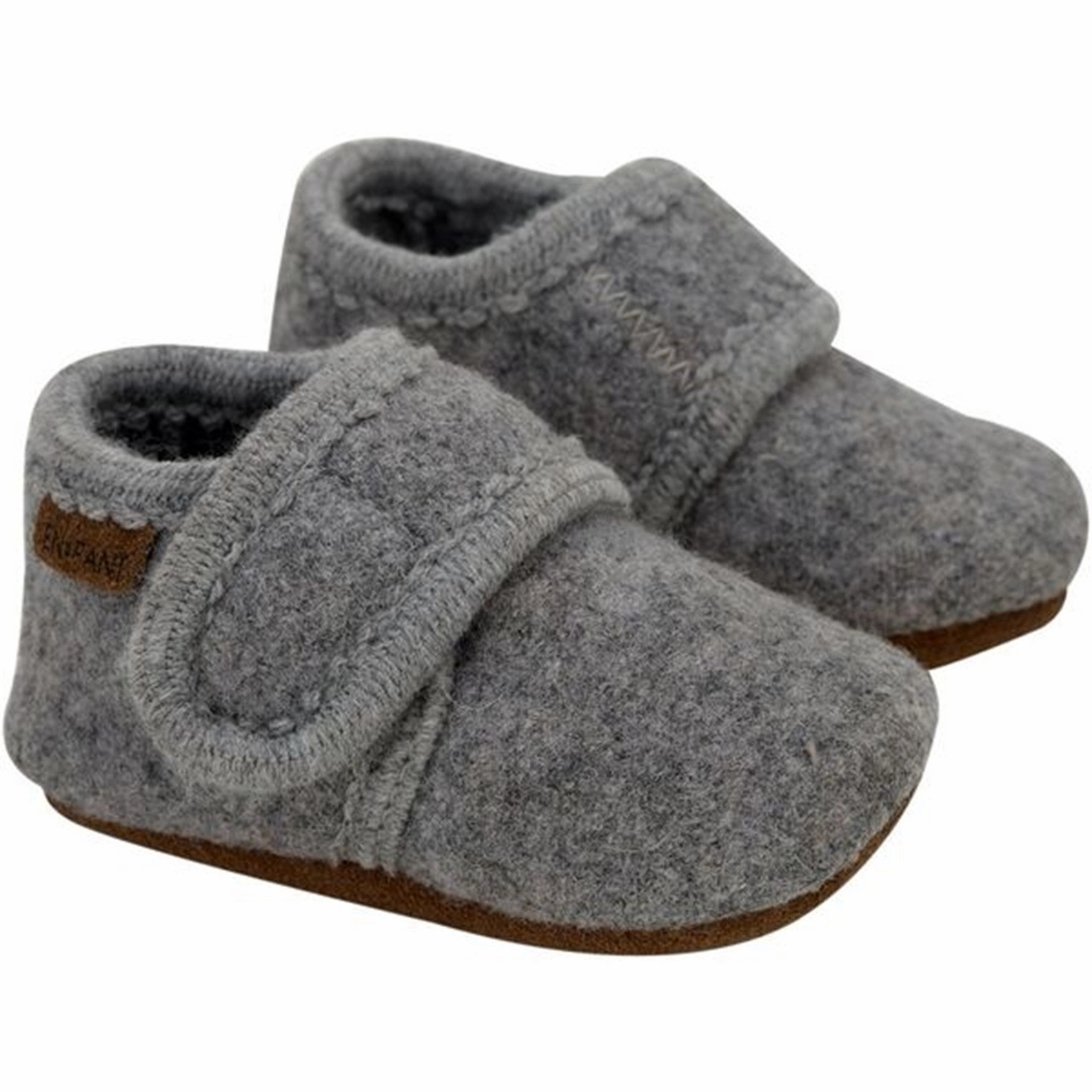 En Fant Baby Wool Slippers Grey Melange House Slippers for Kids on sale