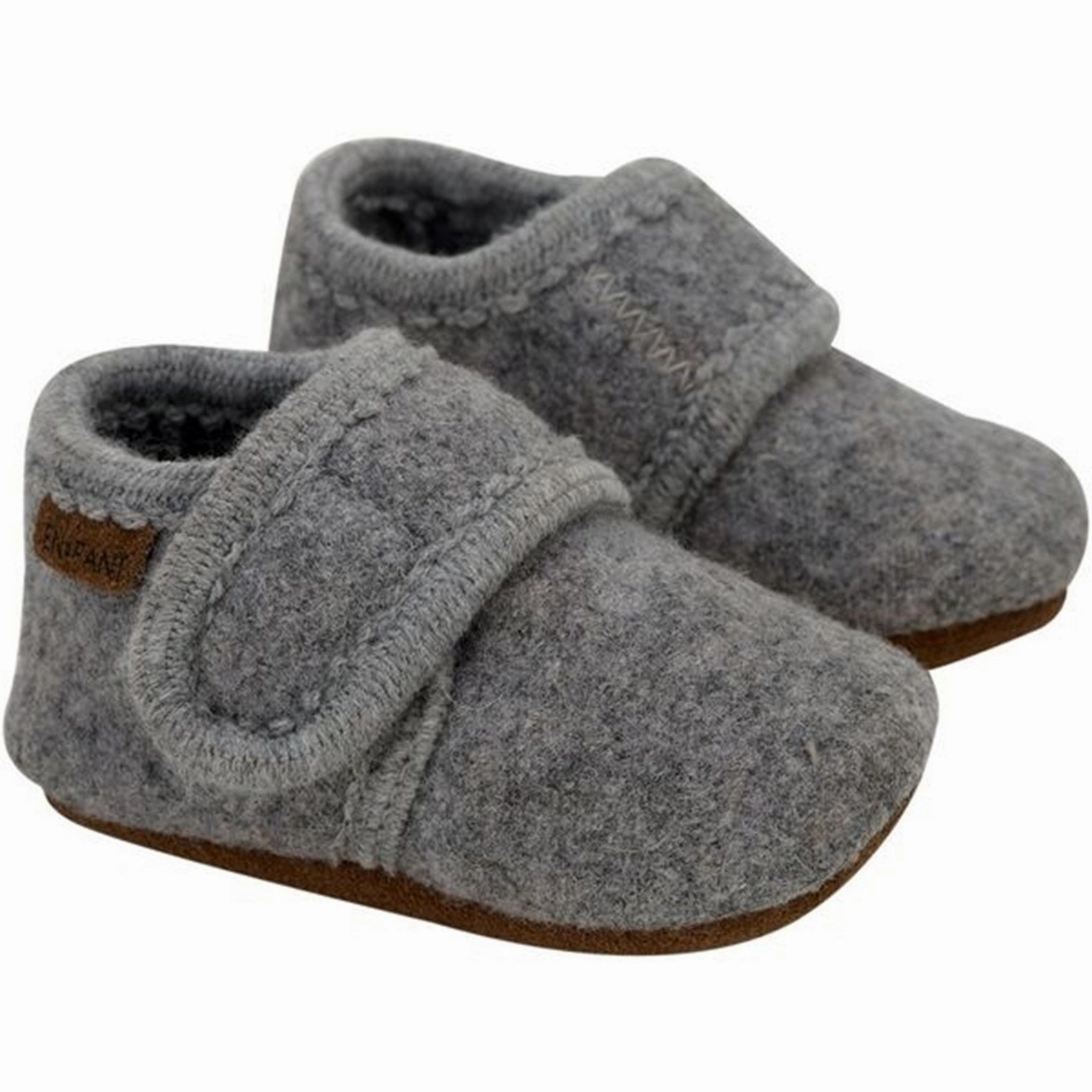 En Fant Baby Wool Slippers Grey Melange Wool Slippers Kids clearance
