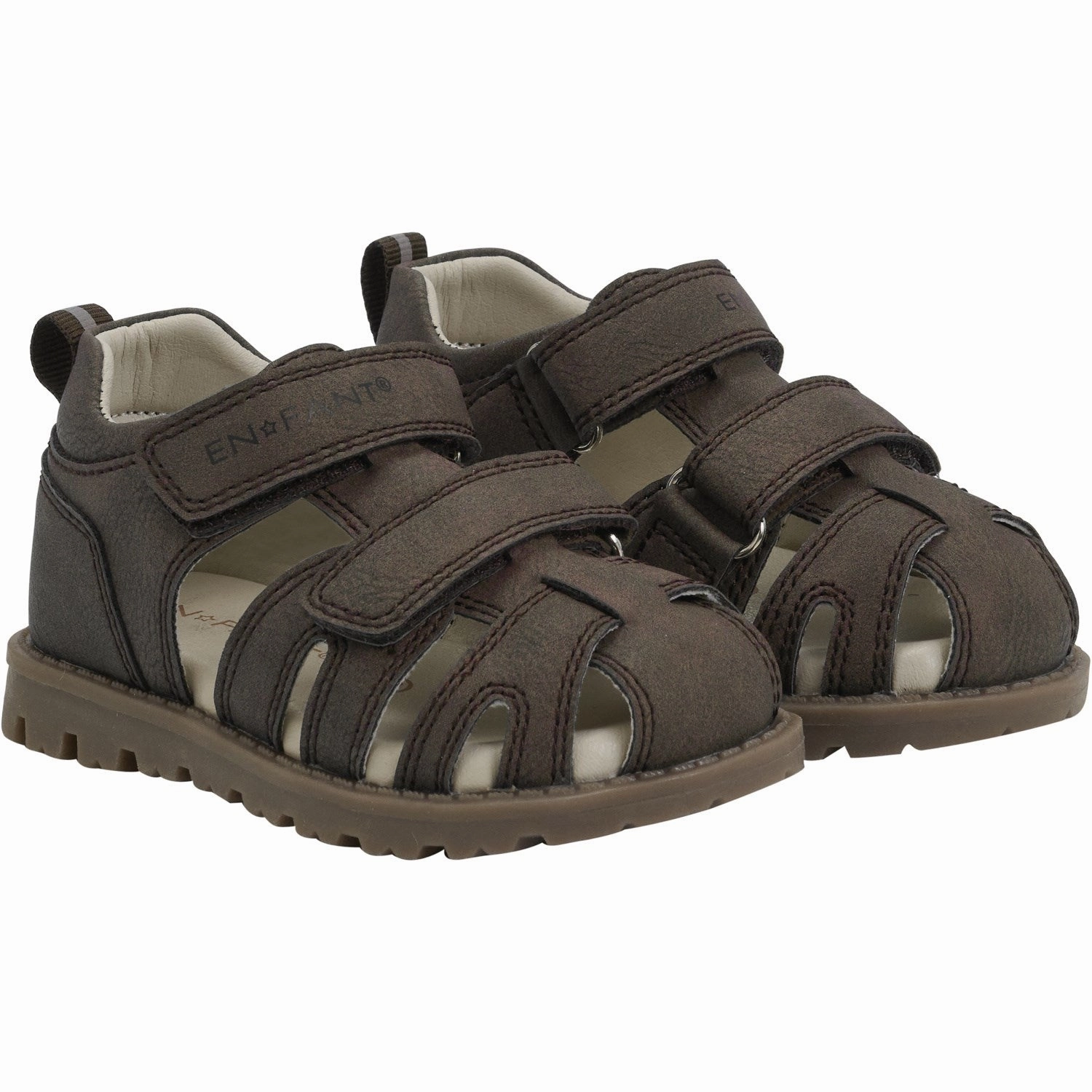En Fant Chocolate Brown Sandal Velcro Kids Closed Toe Sandals promo