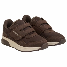 En Fant Chocolate Brown Sneakers Velcro w. Light Kids Light-Up Shoes on sale