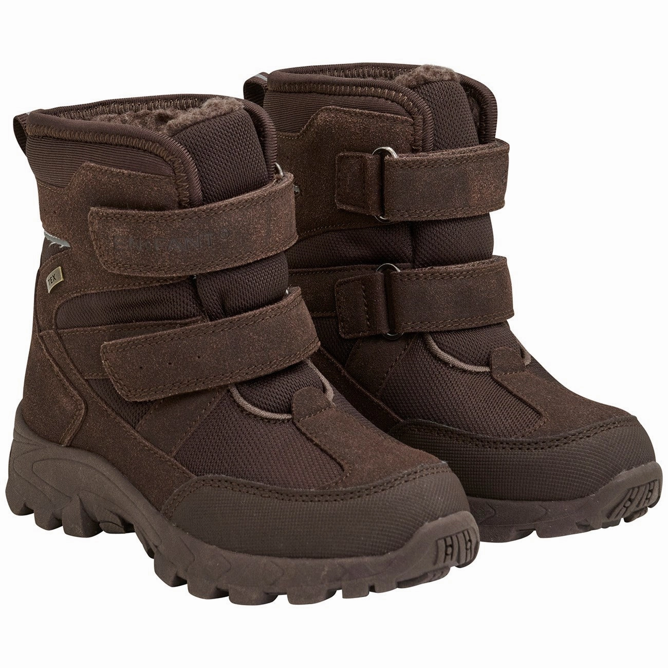 En Fant Chocolate Brown Winter Boots Velcro TEX Cheap Kids Winter Footwear