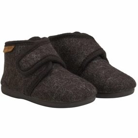 En Fant Chocolate Melange Slippers Wool Velcro House Slippers for Kids on sale