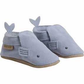 En Fant Slippers Suede Dusty Blue House Slippers for Kids on sale