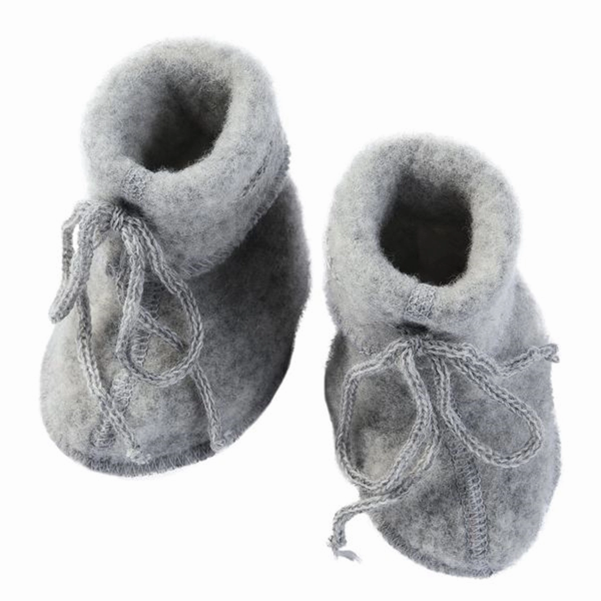 Engel Baby Booties w. Ribbon Grey Melange Baby Booties soft sole sale
