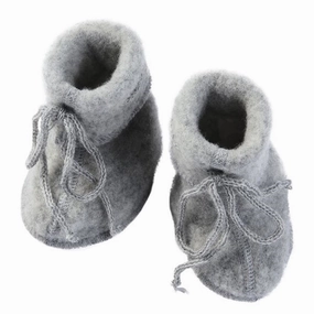 Engel Baby Booties w. Ribbon Grey Melange Baby Booties soft sole sale