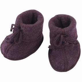 Engel Baby Booties w. Ribbon Lilac Melange Wool Slippers Kids clearance