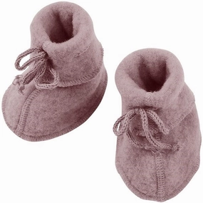 Engel Baby Booties w. Ribbon Rosewood Melange Baby Booties soft sole sale