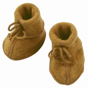 Engel Baby Booties w. Ribbon Saffron Melange Wool Slippers Kids clearance