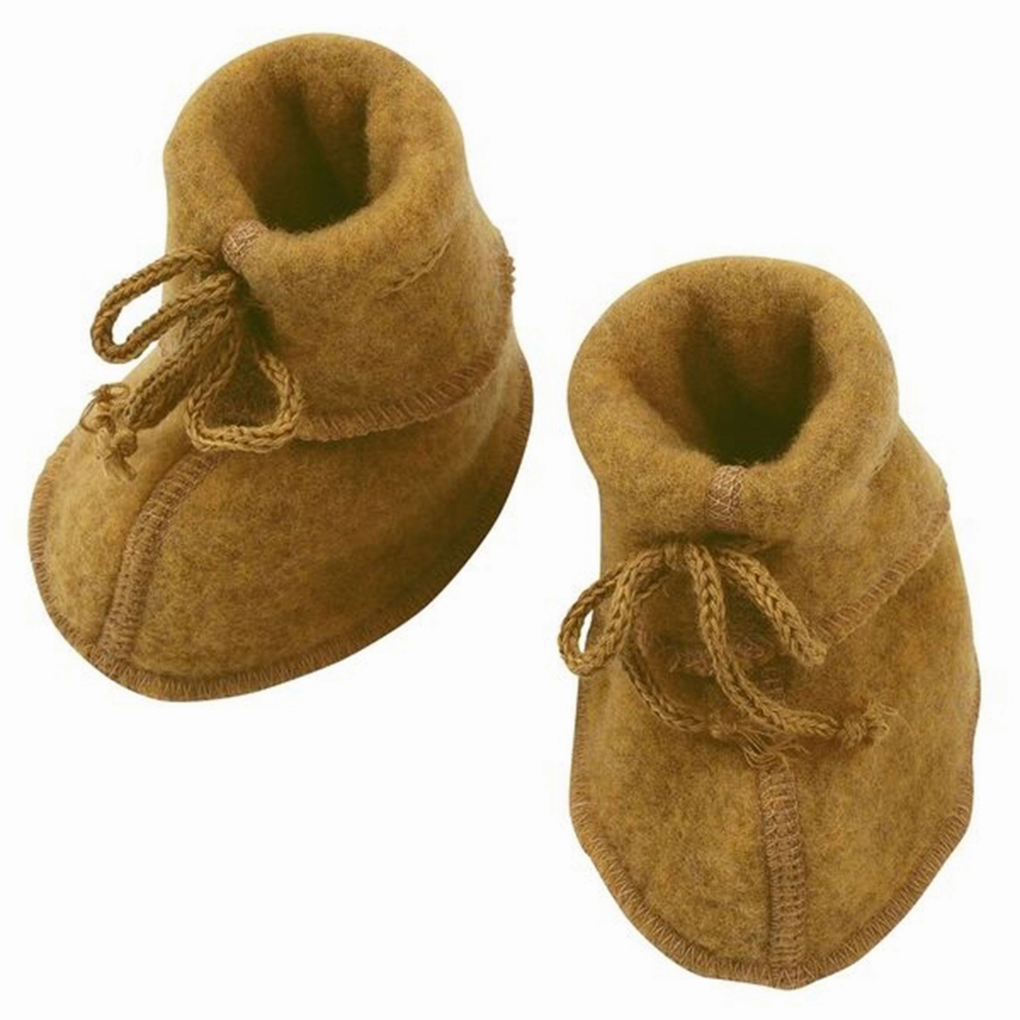 Engel Baby Booties w. Ribbon Saffron Melange Wool Slippers Kids clearance