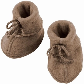 Engel Baby Booties w. Ribbon Walnuss Melange Baby Booties soft sole sale