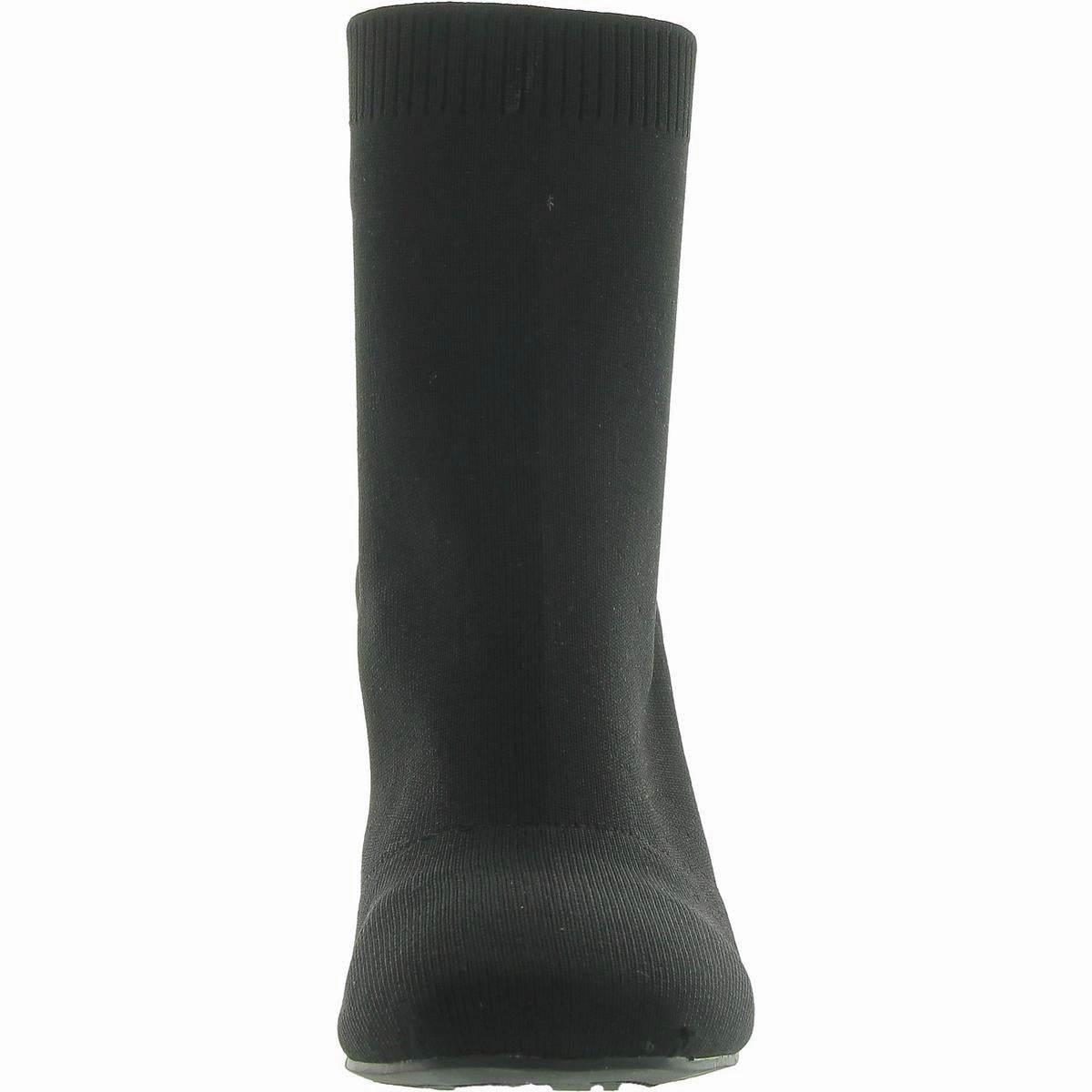 Erica Womens Knit Block Heel Ankle Boots