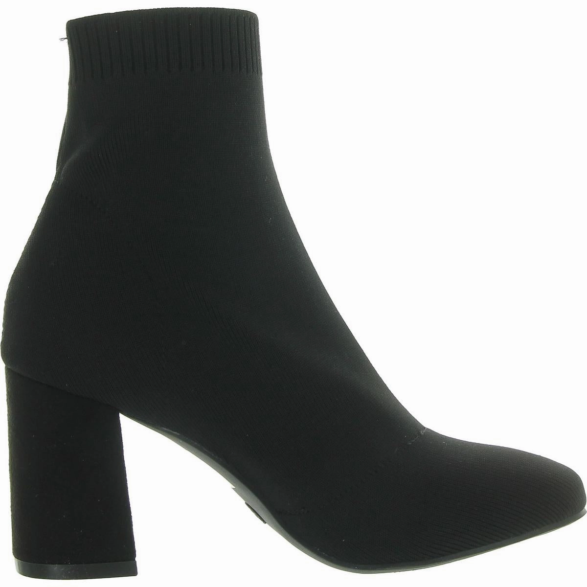 Erica Womens Knit Block Heel Ankle Boots