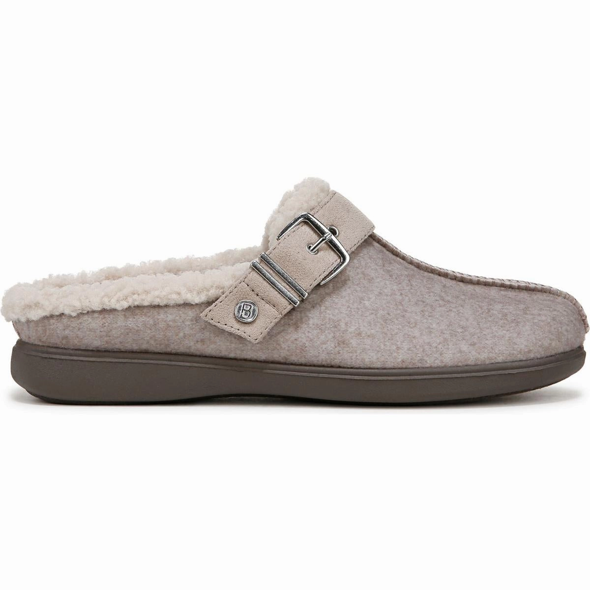 Eternity Womens Buckle Faux Fur Slide Slippers