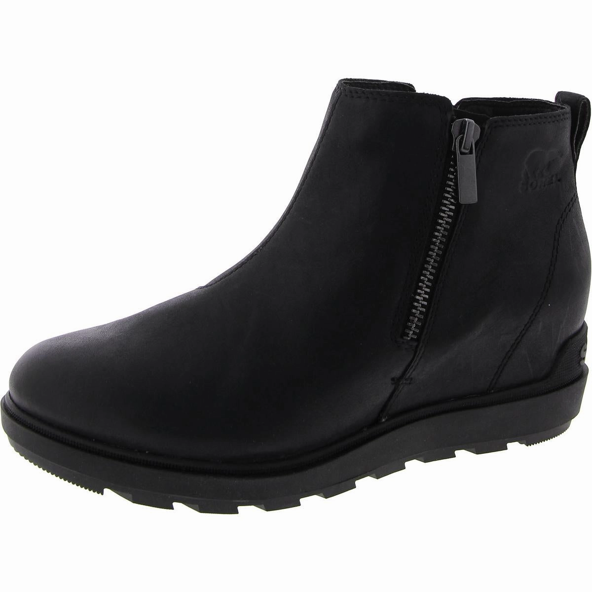 Evie ll Zip Womens Leather Ankle Wedge Boots Womens Fashion Boots outlet store
