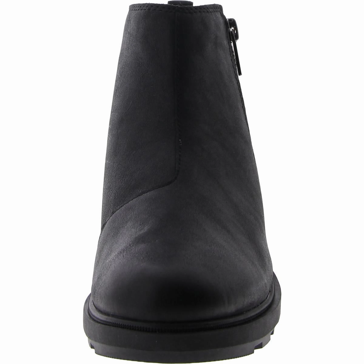 Evie ll Zip Womens Leather Ankle Wedge Boots