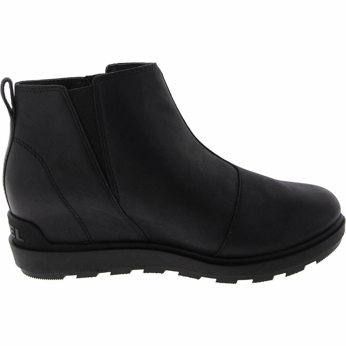Evie ll Zip Womens Leather Ankle Wedge Boots