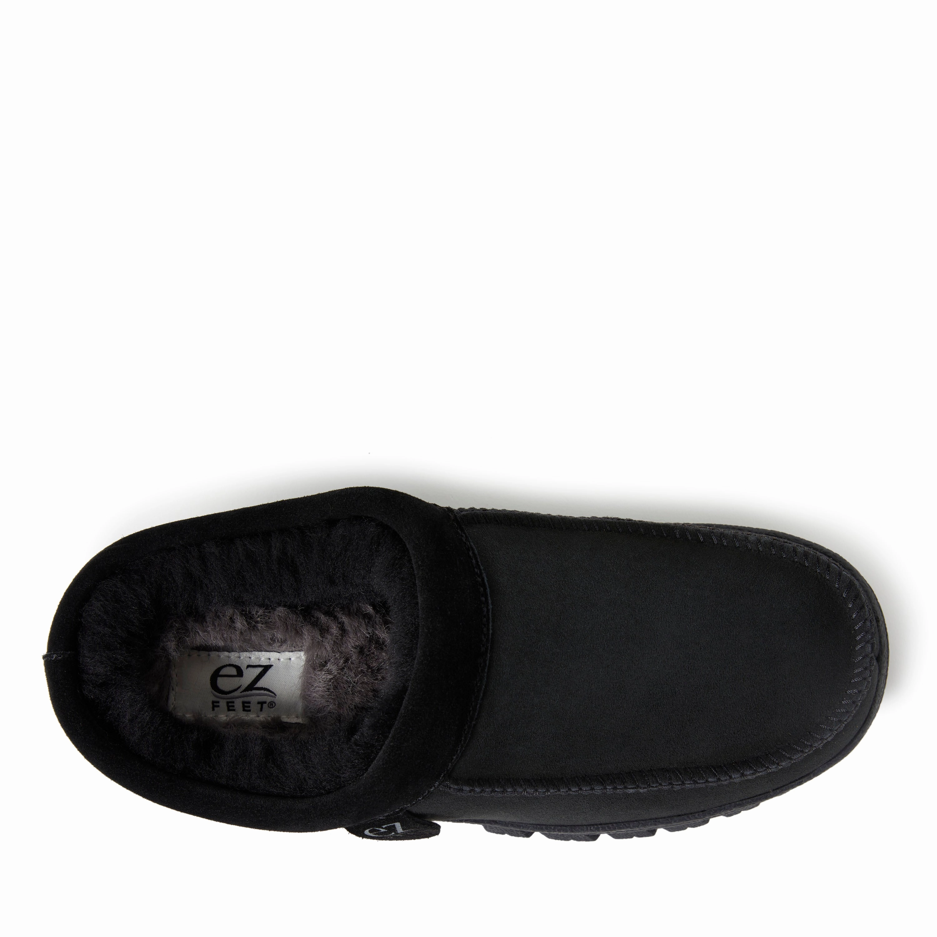 EZ Feet Men's Genuine Shearling Moccasin Toe Clog Slipper