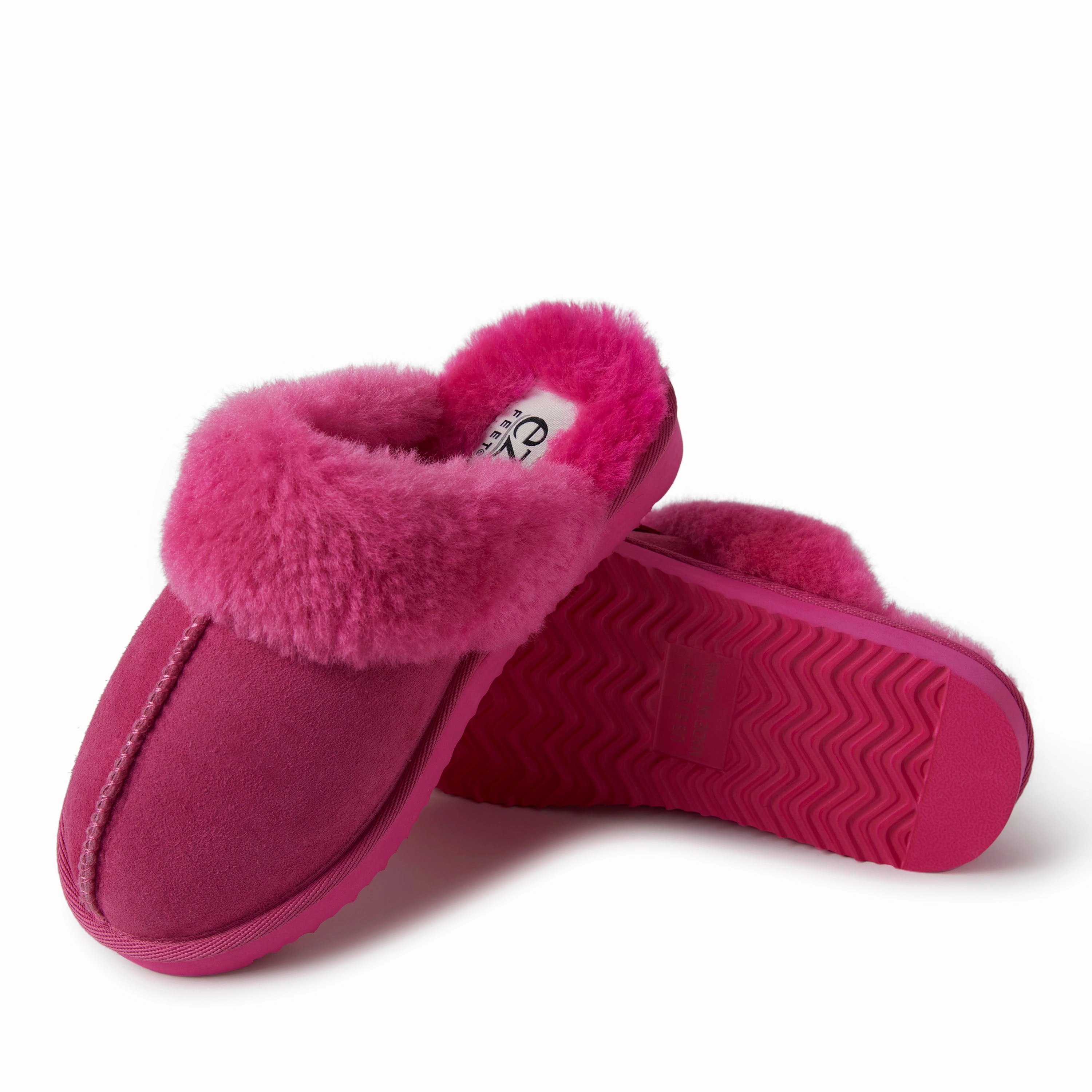EZ Feet Womens Genuine Shearling Scuff Slipper