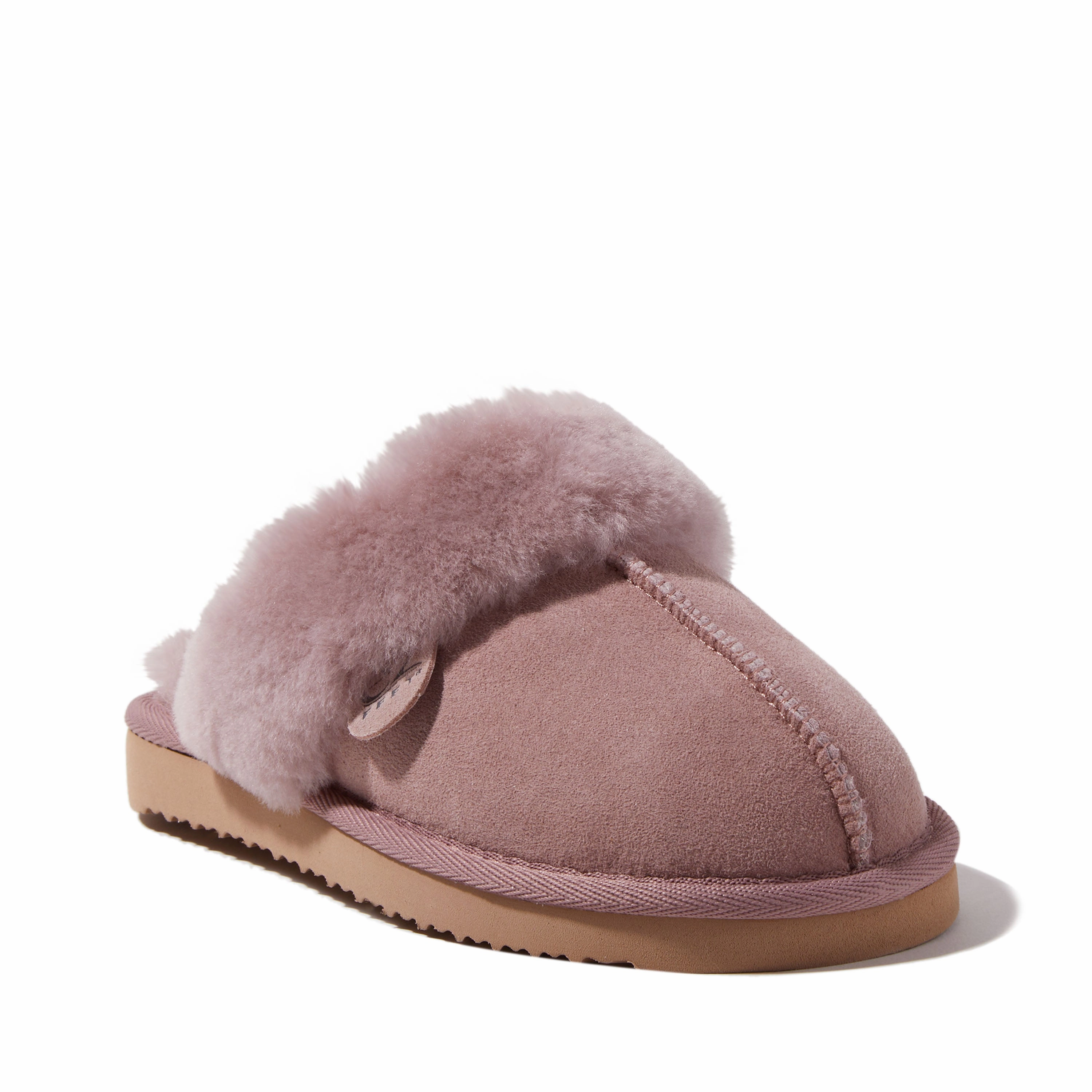 EZ Feet Womens Genuine Shearling Scuff Slipper